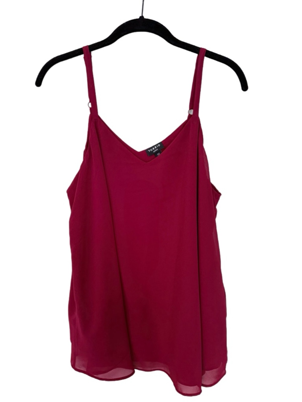 Torrid Sophie Chiffon Swing Cami, Size 00 (M/10), Rhubarb - Picture 6 of 8